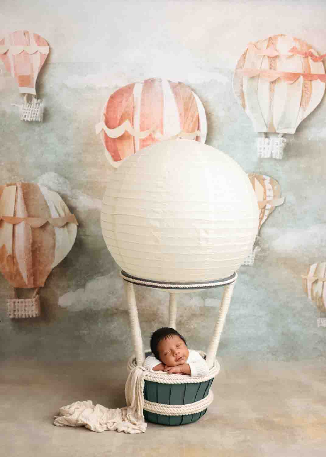 Newborn boy hot air balloon